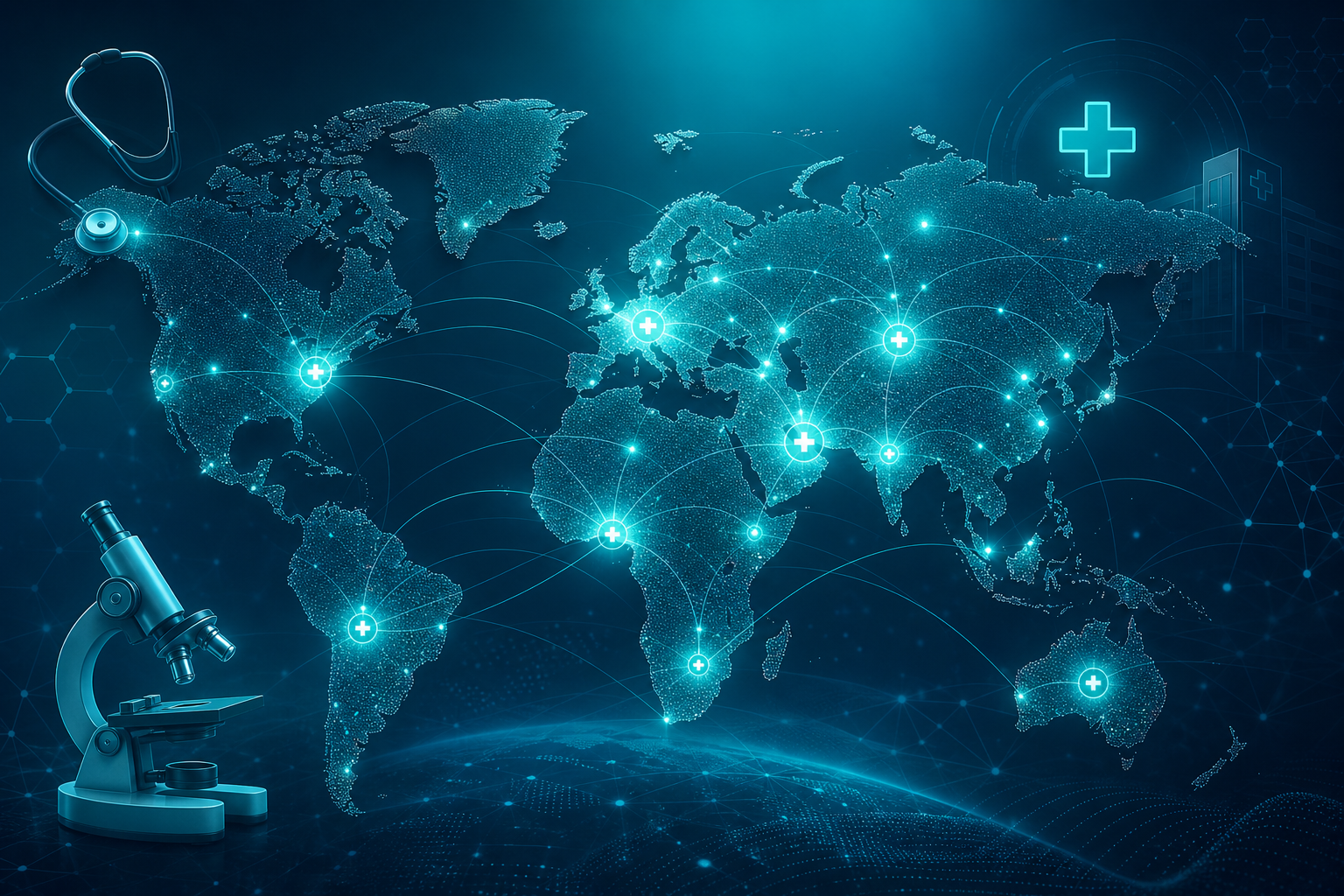 Global healthcare audience reach map for DoctorBookly advertising