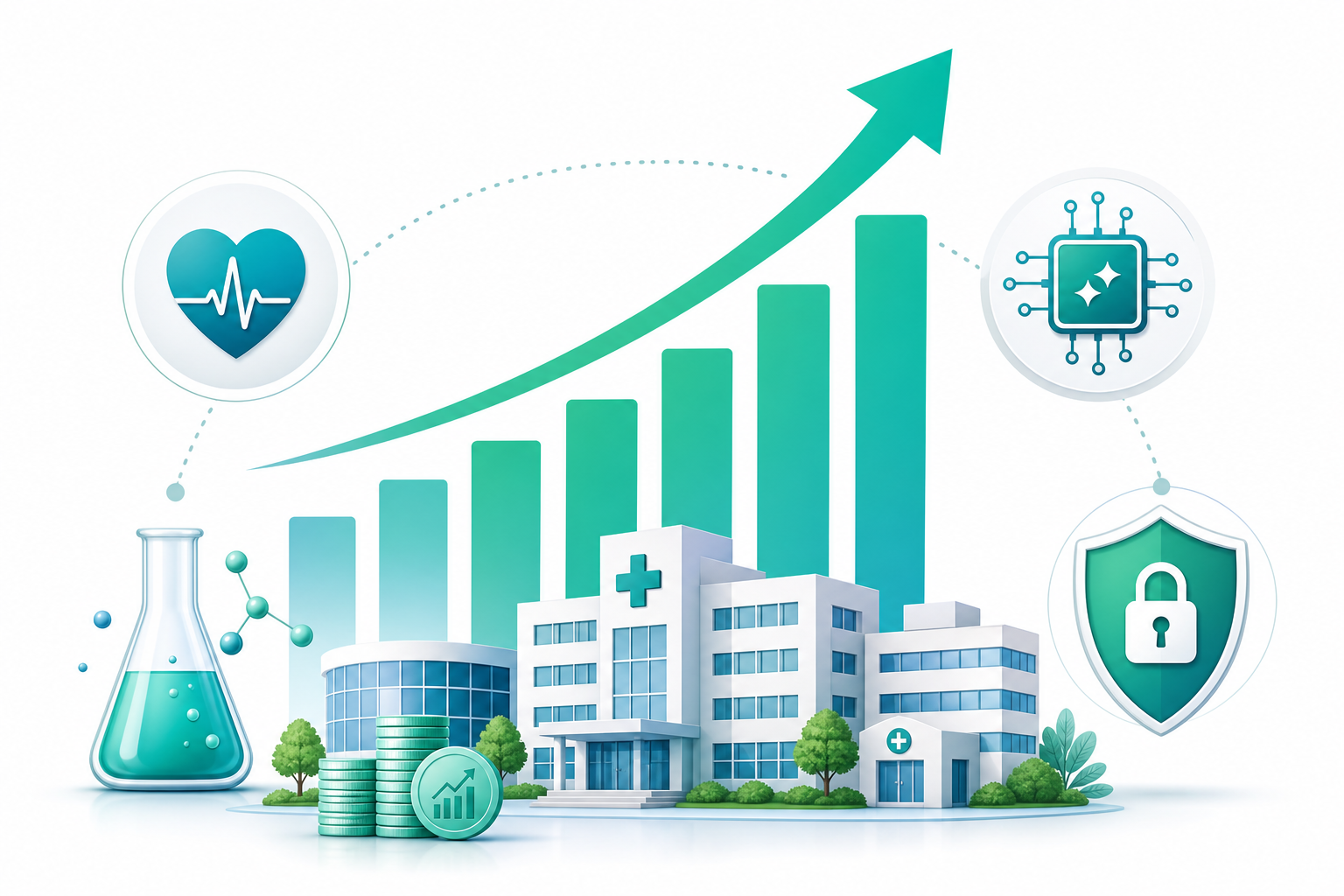 Medical infrastructure investment growth and secure healthcare technology